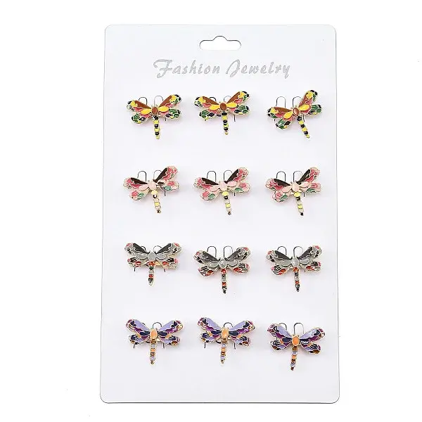 12Pcs 4 Colors Dragonfly Enamel Pins