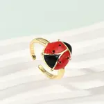 Brass Enamel Cuff Rings for Women