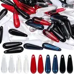 100Pcs 5 Colors Baking Paint Transparent Glass Pendants
