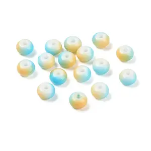 Opaque Spray Painted Glass Beads