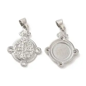 Brass Micro Pave Cubic Zirconia Pendants