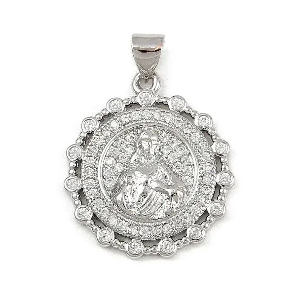 Brass Micro Pave Cubic Zirconia Pendants