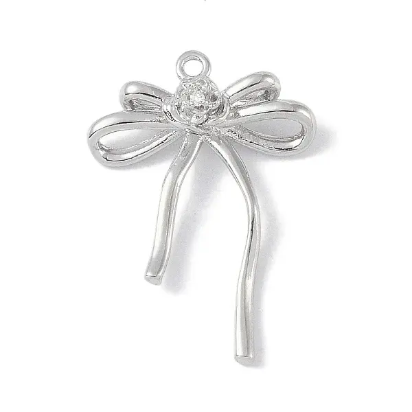 Brass Micro Pave Clear Cubic Zirconia Pendants