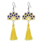 Handmade Glass Seed Beads Fan Dangle Earrings