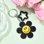 Sunflower with Smiling Face & Star Transparent Acrylic Keychains