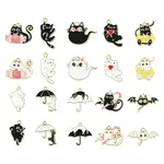 40Pcs 20 Styles Halloween Theme Zinc Alloy Enamel Pendants
