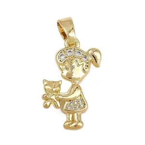 Brass Micro Pave Cubic Zirconia Pendants