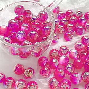 Rainbow Iridescent Plating Acrylic Beads