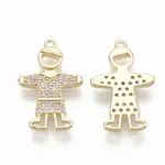 Brass Micro Pave Cubic Zirconia Pendants