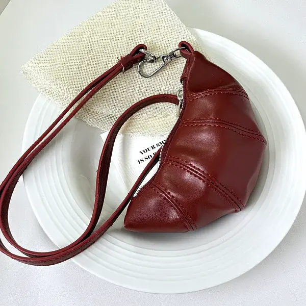 Soft Leather Croissant Clutch Bags