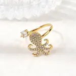 304 Stainless Steel Micro Pave Cubic Zirconia Cuff Open Rings