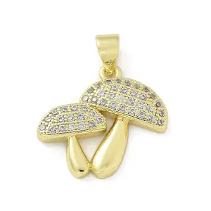 Brass Micro Pave Cubic Zirconia Pendants
