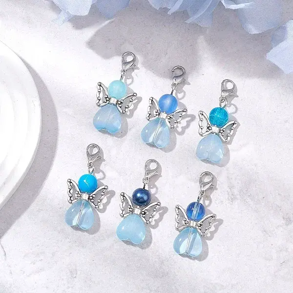20Pcs Angel Glass Pendant Decorations