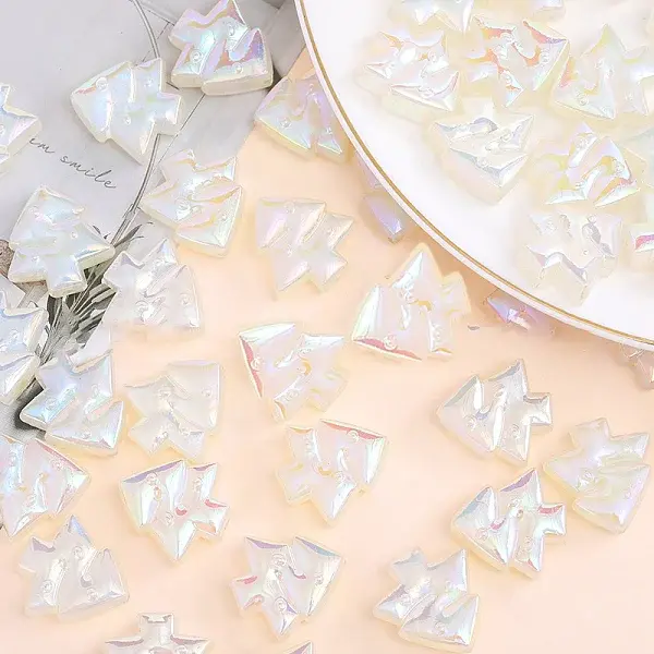 Christmas Rainbow Iridescent Plating Acrylic Beads