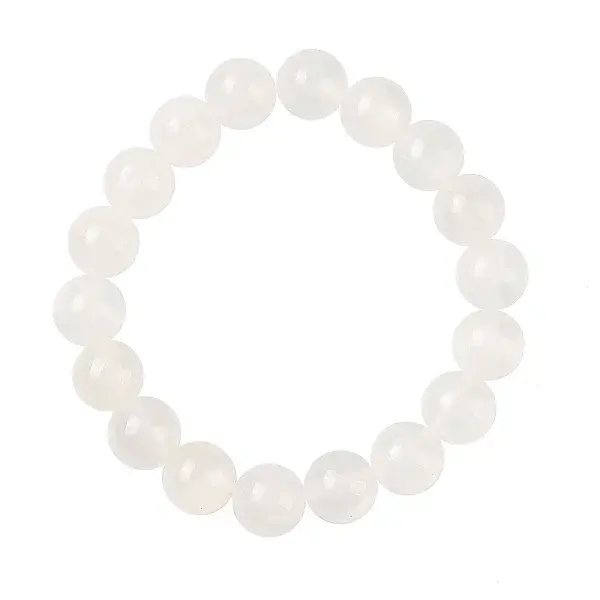 Natural Green Jade(Dyed) Round Beaded Stretch Bracelets