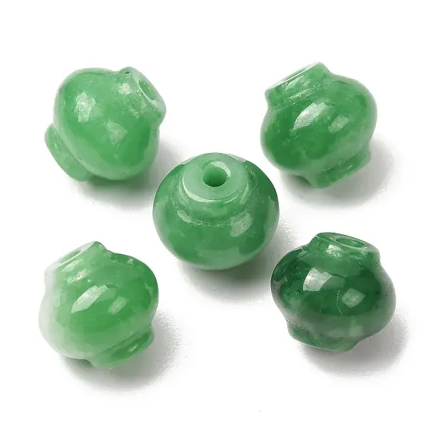Dyed Natural Myanmar Jade Lantern Beads
