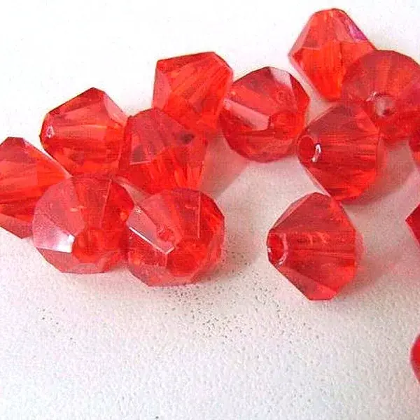 Faceted Bicone Transparent Acrylic Beads