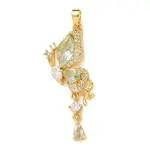 Brass Light Cyan Cubic Zirconia Pendants