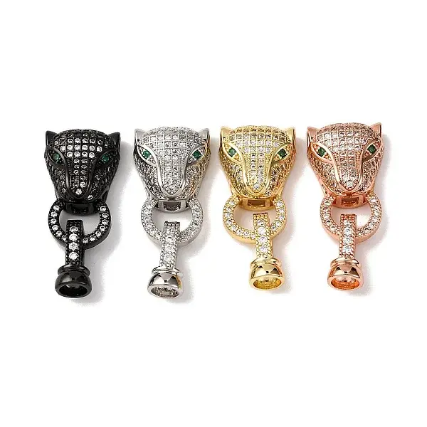 Brass Micro Pave Cubic Zirconia Fold Over Clasps