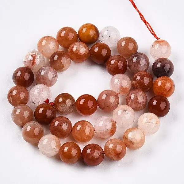 Natural Red Hematoid Quartz Beads Strands
