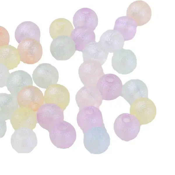 Rainbow Iridescent Plating Acrylic Beads