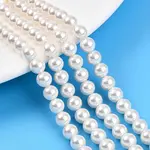 Baking Paint Pearlized Glass Pearl Bead Strands