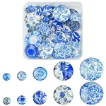 40Pcs 5 Styles Printed Glass Cabochons