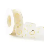 10 Yards Gold Stamping Heart Chiffon Ribbons