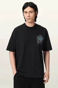AllSaints basic tričko pánské s příměsí lnu AFFIX