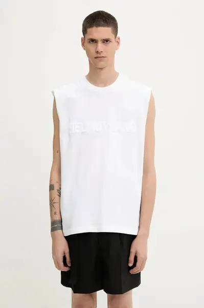 Helmut Lang Bavlnené tričko Helmut Lang EMBOSSED.TANK.ROUNDE
