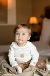 Donsje Bavlněné kojenecké body Donsje Davo Bodysuit Fluffy Bunny