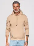 Ombre BASIC men's cotton sweatshirt kangaroo hoodie - beige