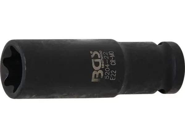 BGS Technic BGS 5204-22 Nástrčná hlavice 1/2" E-Profil E22, prodloužená, silová