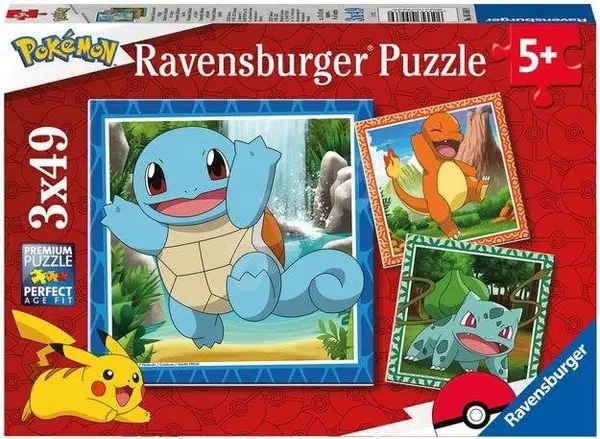 Puzzle Pokémon Ravensburger - Vypusťte Pokémony 3x49 dílků