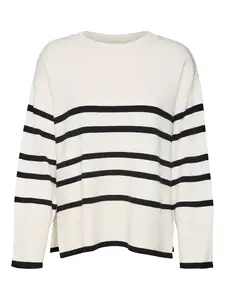 VERO MODA Sveter 'VMSaba'  béžová / čierna