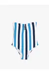 Koton Strapless Swimwear With Window Detailed Geometric Accessories.