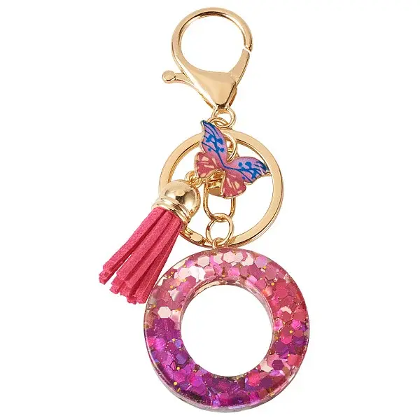 Alloy Resin Butterfly Keychains