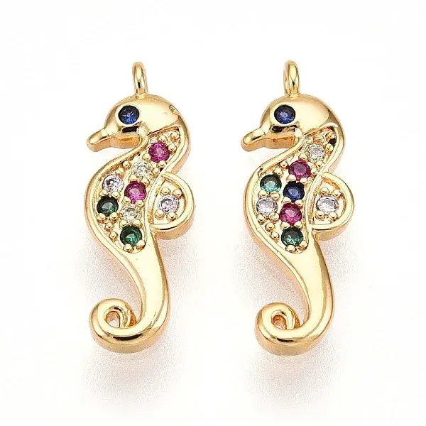 Brass Micro Pave Cubic Zirconia Pendants