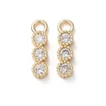 Brass Micro Pave Clear Cubic Zirconia Charms