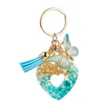 Heart with Butterfly Resin Keychains