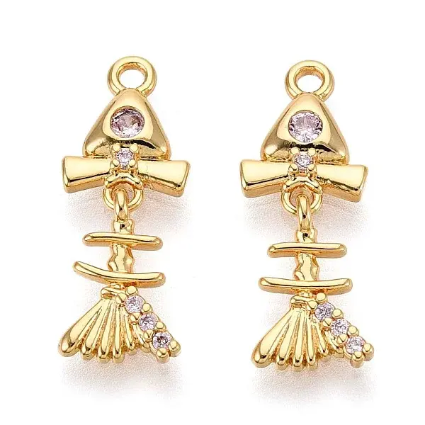 Brass Micro Pave Cubic Zirconia Pendants