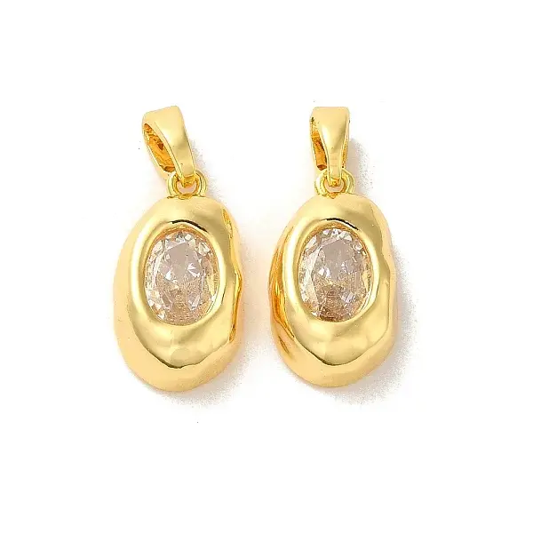 Brass Micro Pave Cubic Zirconia Pendants