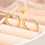 Rack Plating Brass Micro Pave Cubic Zirconia Hoop Earrings