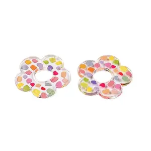 Flower Theme Printed Acrylic Pendants