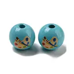 School Theme Printed Wood European Beads