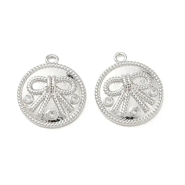 Brass Micro Pave Clear Cubic Zirconia Pendants