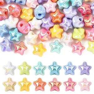 50Pcs UV Plating Acrylic Beads