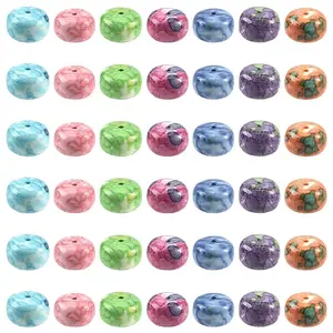 70Pcs 7 Colors Dyed Synthetic Riverstone Beads