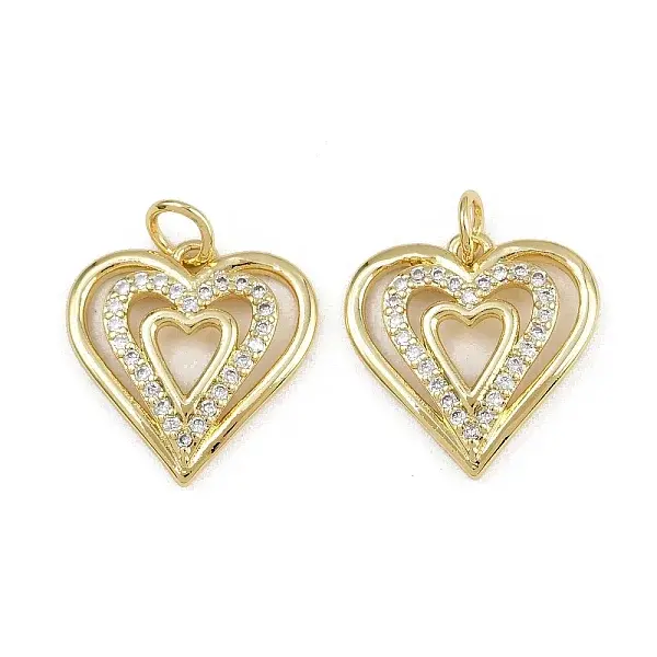 Brass Micro Pave Clear Cubic Zirconia Pendants
