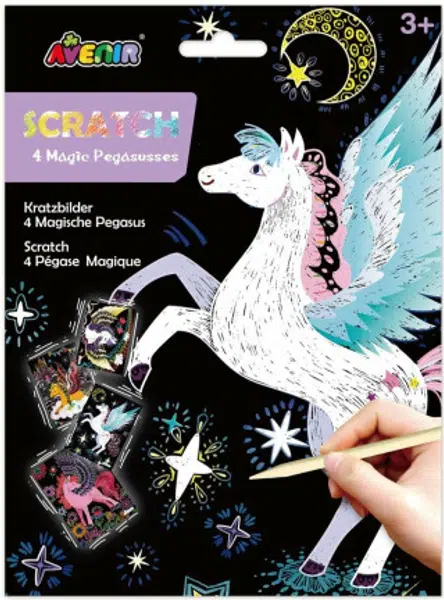 Škrabací obrázky 4 ks - Pegas